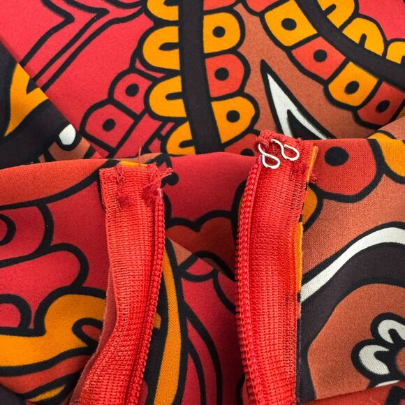 Chiara Boni La Petite Robe Tiffy Paisley Halter Top US 6 IT 42 Red Mock Neck - Picture 7 of 8